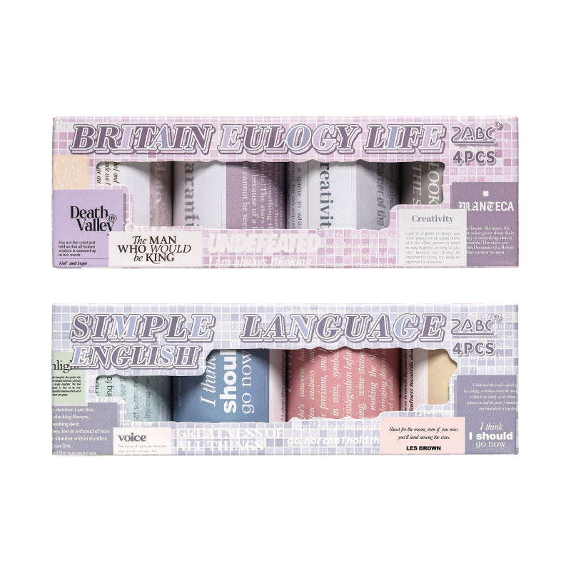 4 Rolls Words Quote Tape Set QYHY