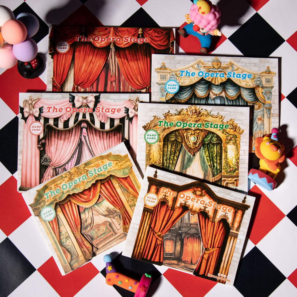 10 Pcs Opera Stage Theme Cardstock Paper GJWT