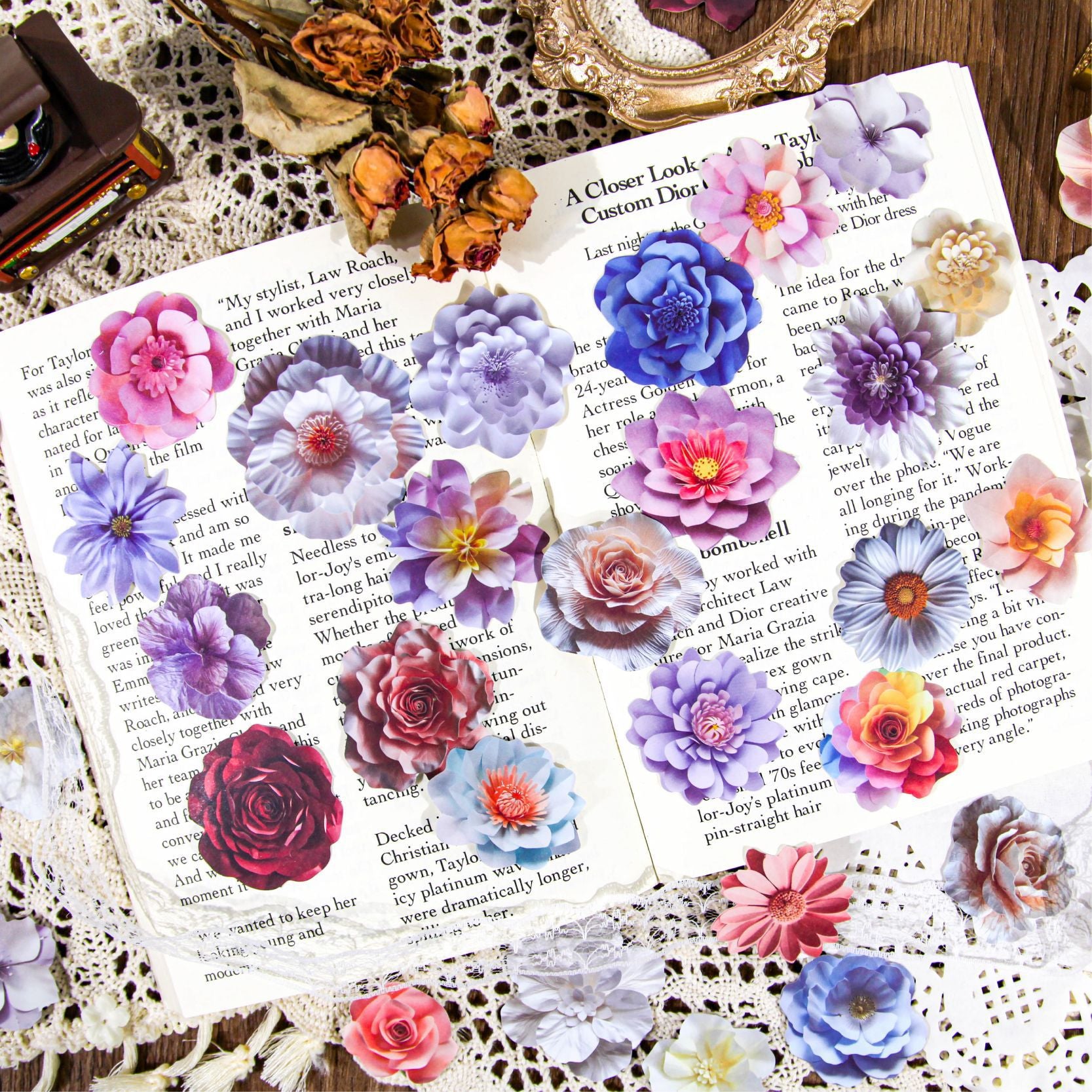 30 Pcs Flower Stickers HSJX