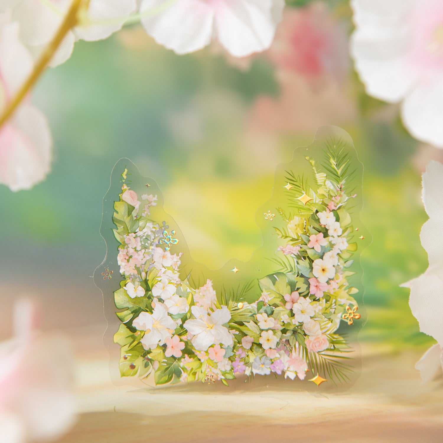 10 Pcs Floral Coener PET Stickers YJHK