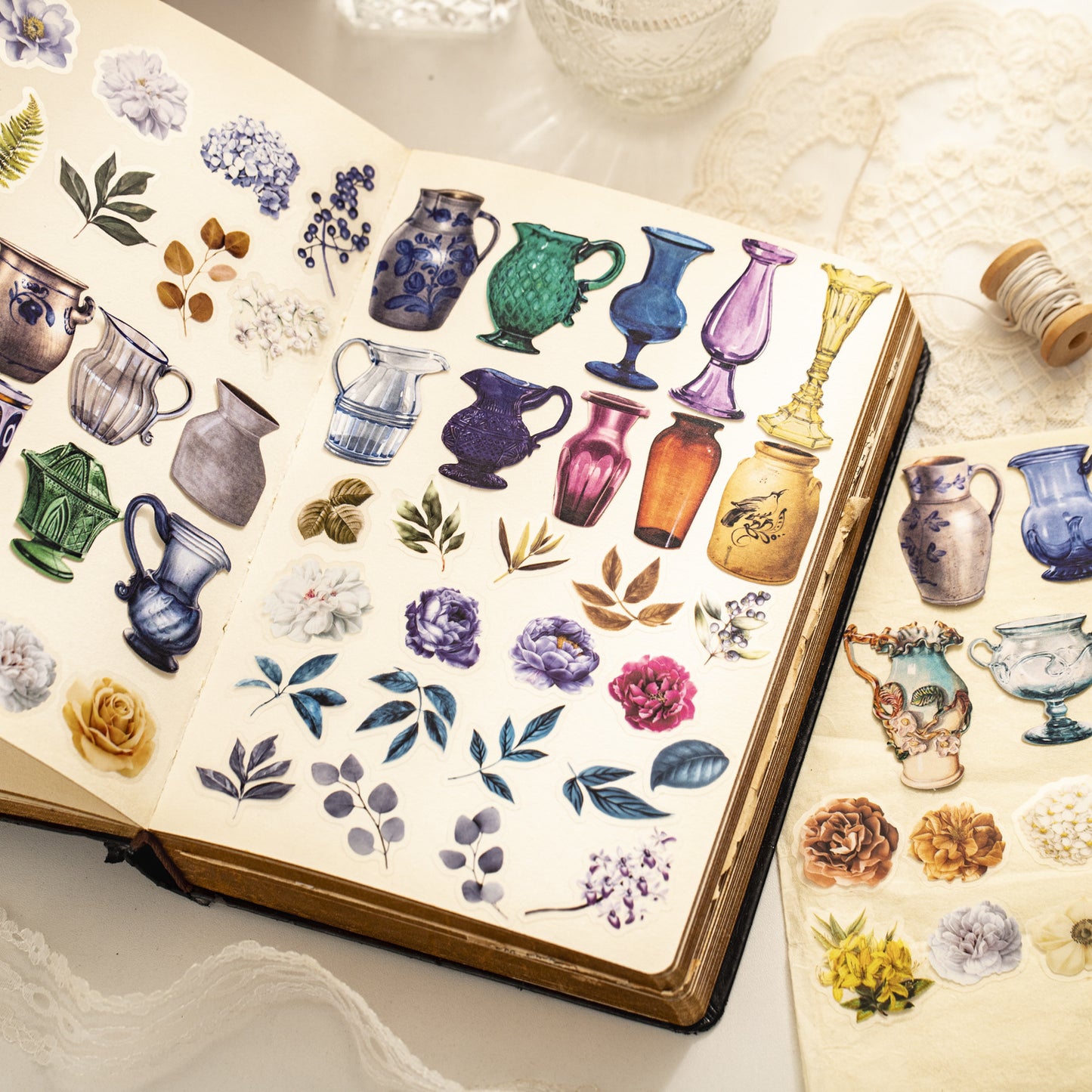 20 Pcs Flower Vase PET Stickers ZYHYS