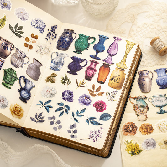 20 Pcs Flower Vase PET Stickers ZYHYS