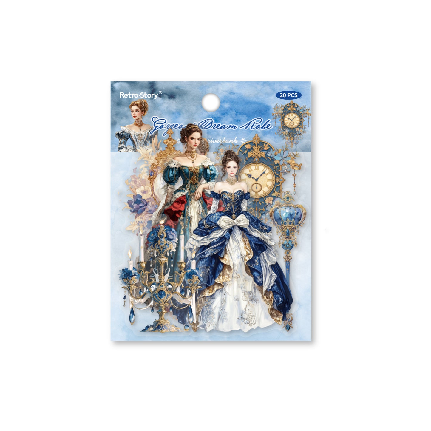 20 Pcs Vintage Lady PET Stickers QMCX