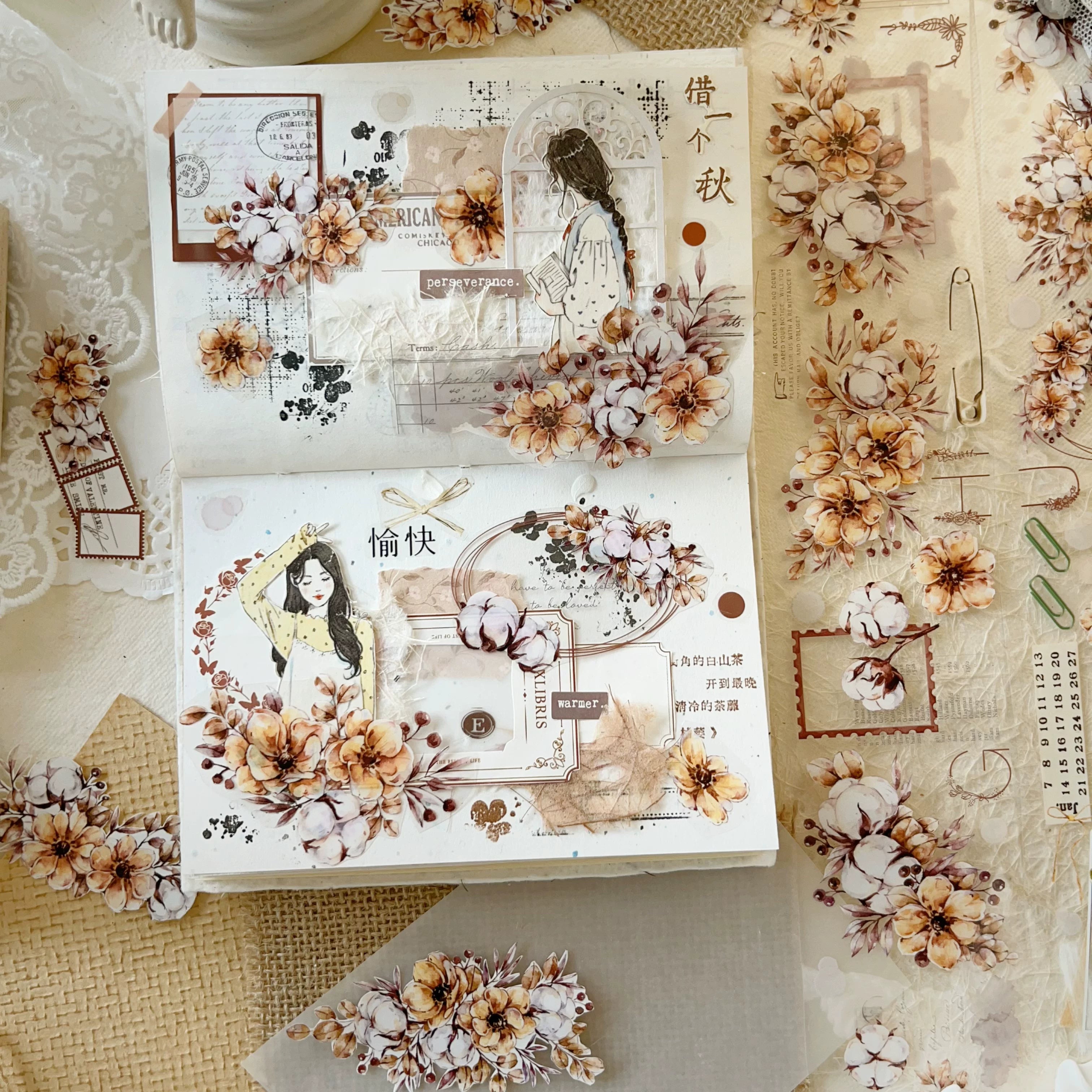 Floral Decorative Tape Rolls- Kapok