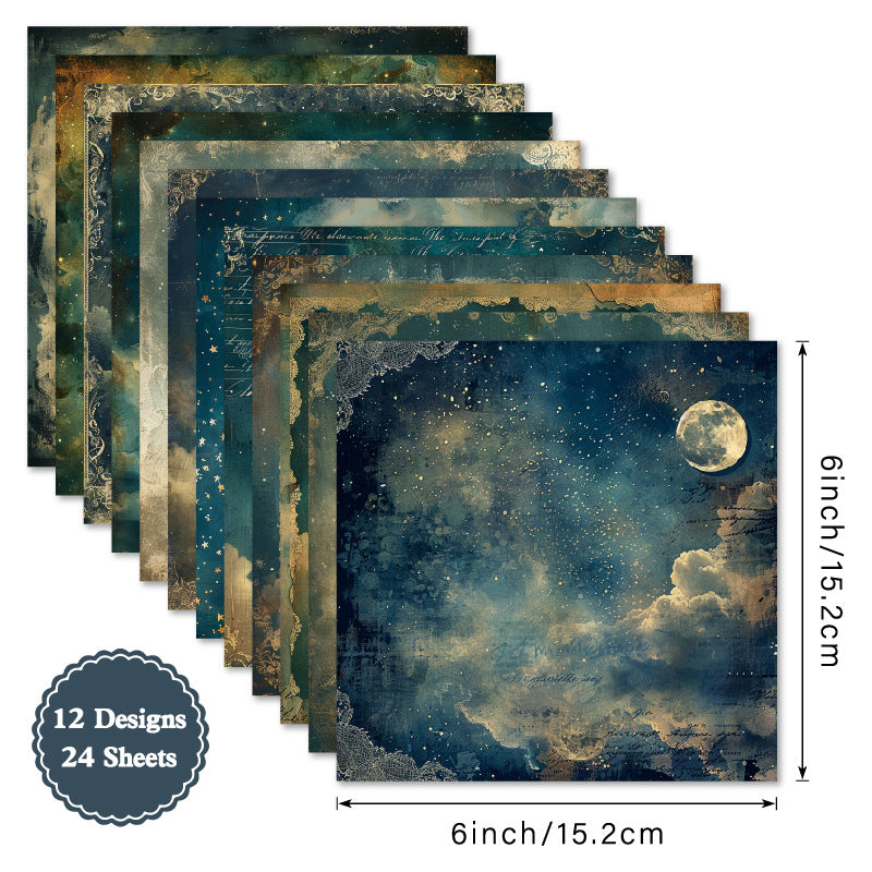 6 inch Moon Night Scrapbook Paper Pad SKP227