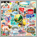 50Pcs United States Travel Vinyl Stickers TRV10