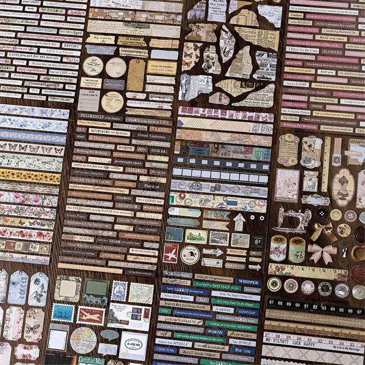 3 Sheets Vintage Junk Journal Stickers HYSC