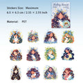 12 Pcs Cartoon Little Girl PET Stickers ZYSL