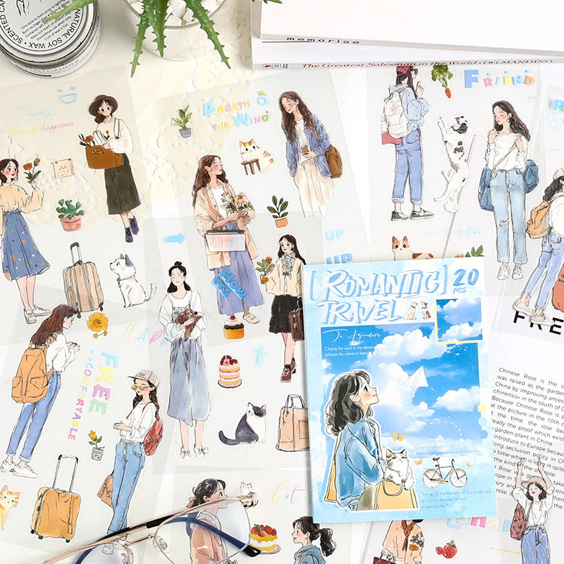 20 Sheets Daily Life PET Stickers Book ZZPF