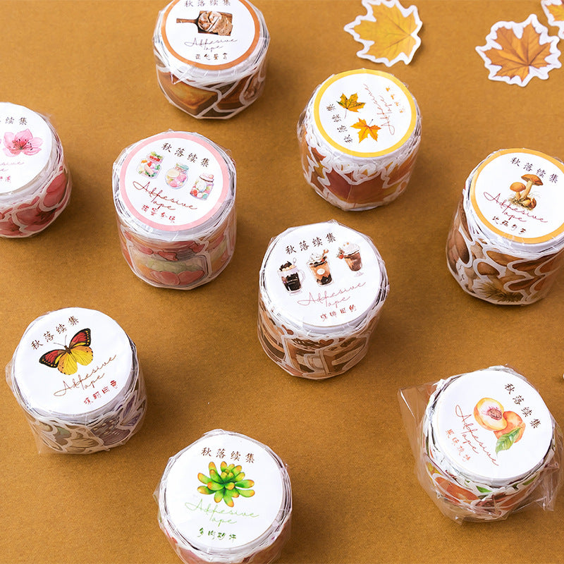 1Roll 100 Pcs Creative PET Stickers Tape QLXJ