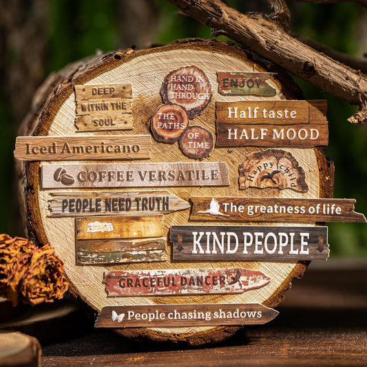 25 Pcs Woolen Words Embossed Stickers MWSY