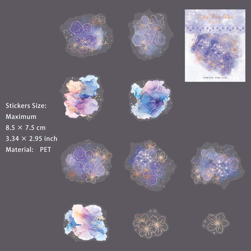 10 Pcs Watercolor Butterfly PET Stickers XGHY