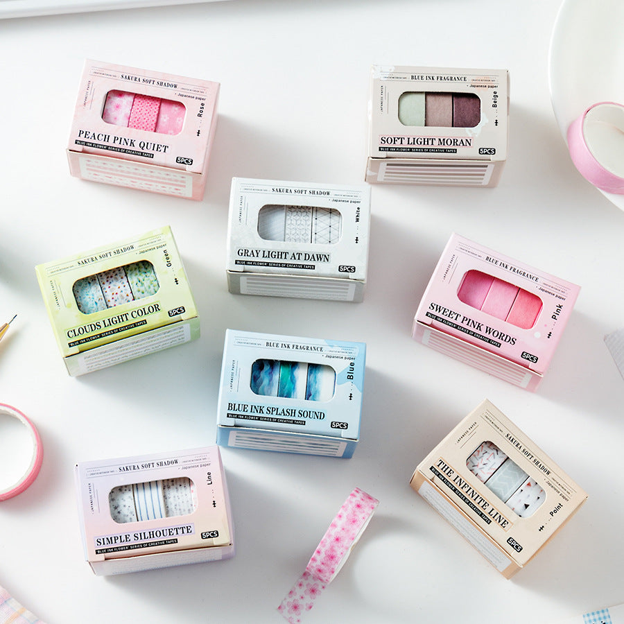 5 Rolls Basic Washi Tape Set QMHF