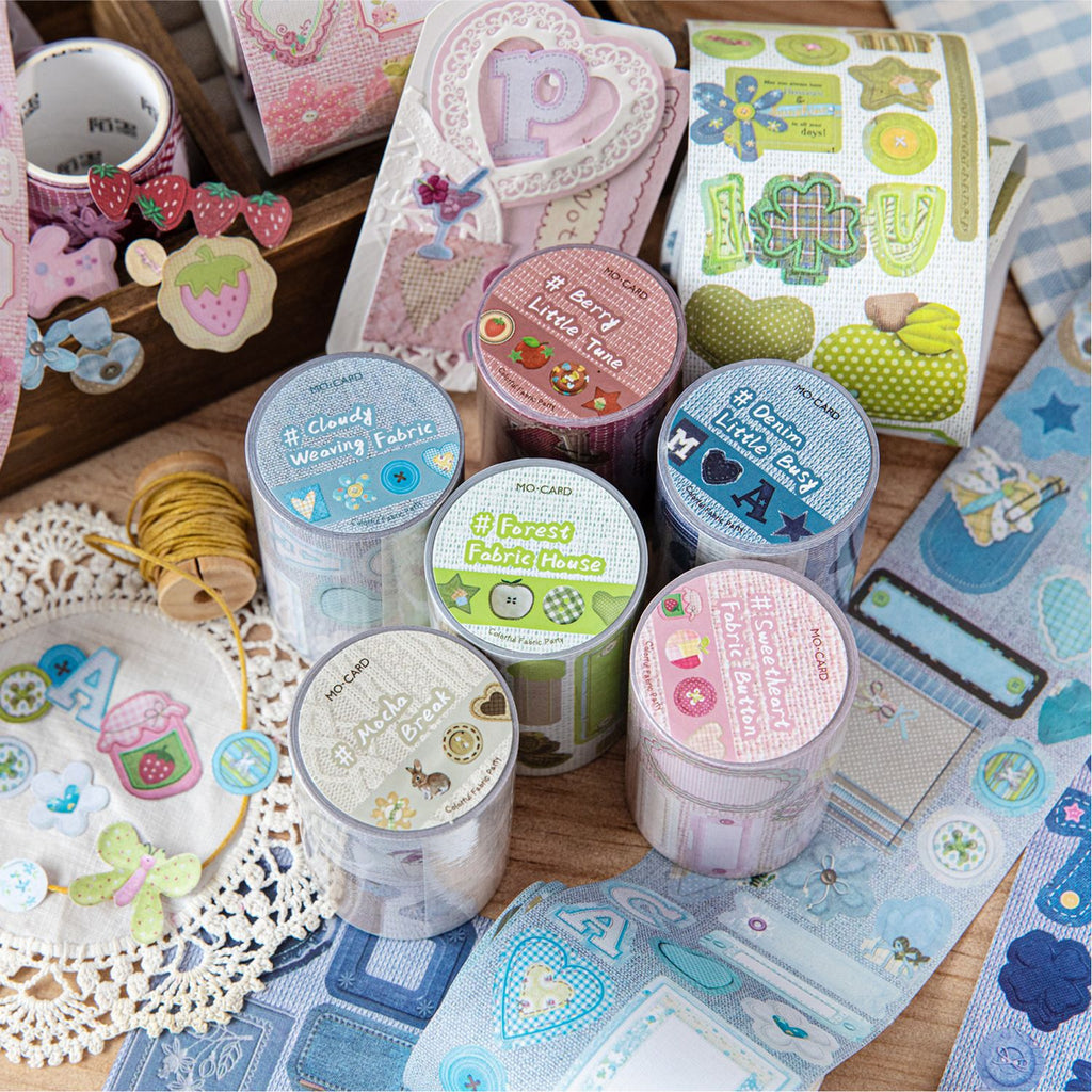 1 Roll Fabric Themed Stickers Tape CBPD