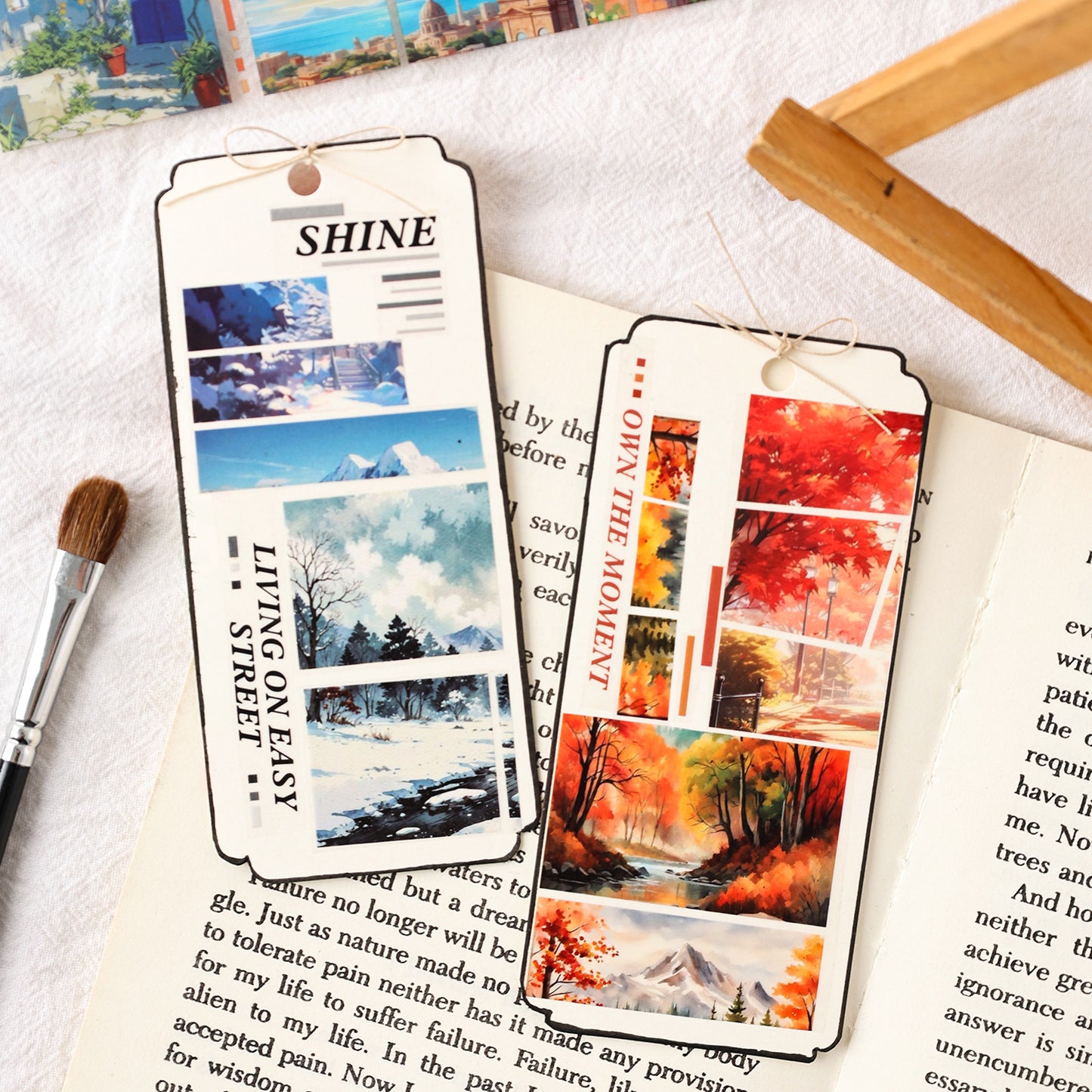 4 Rolls Natural Landscape PET Stickers Tapes Set JMTY