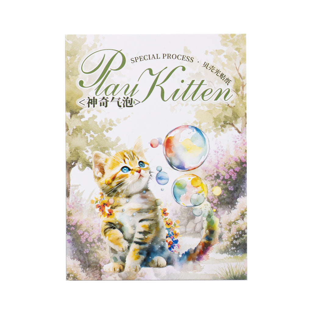 10 Pcs Cat PET Stickers WLXM