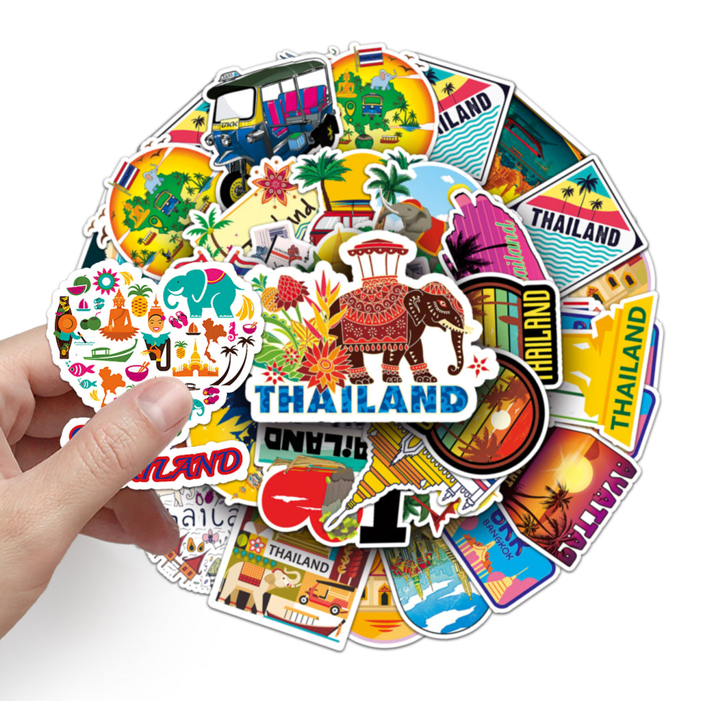 50Pcs Thailand Travel Vinyl Stickers TRV01