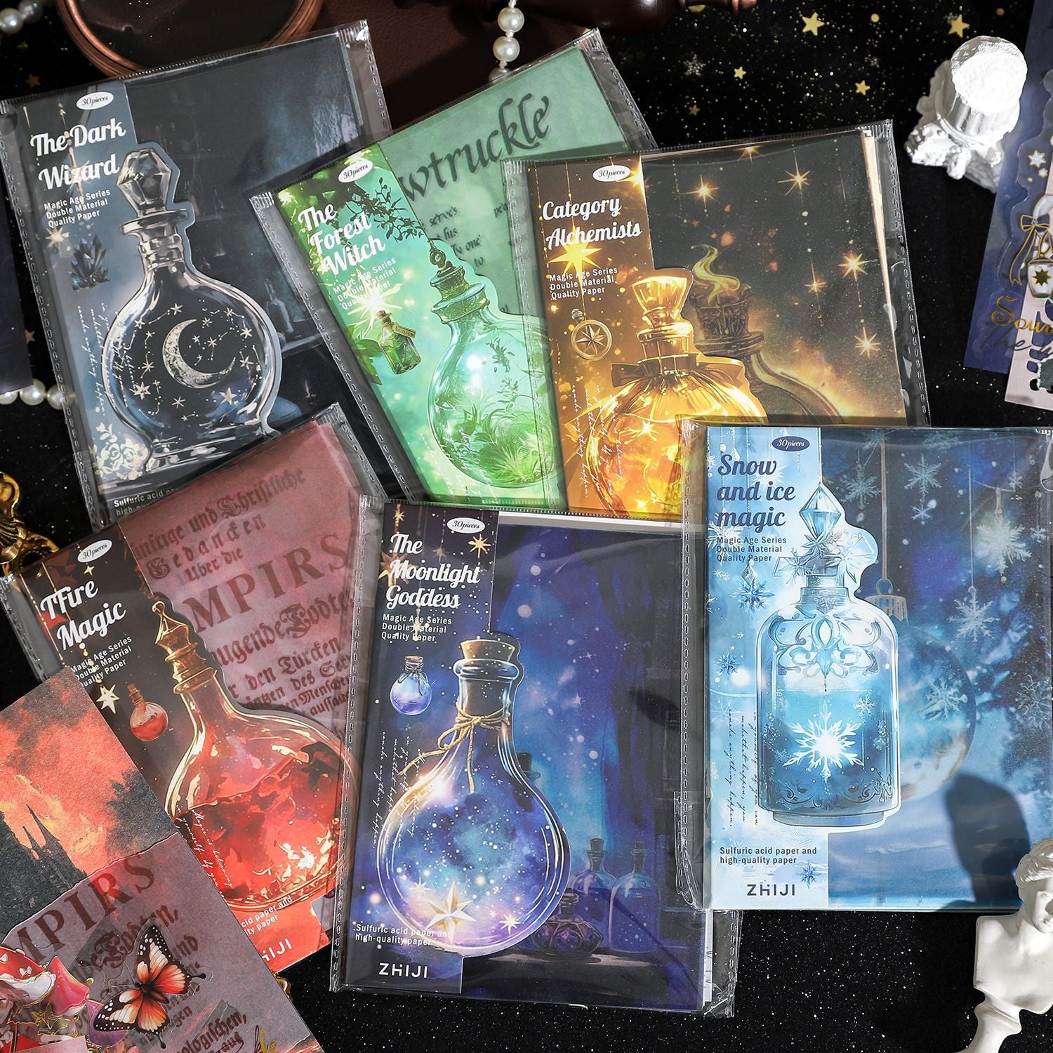 30 Pcs Gothic Magic Scrapbook Paper MFJY