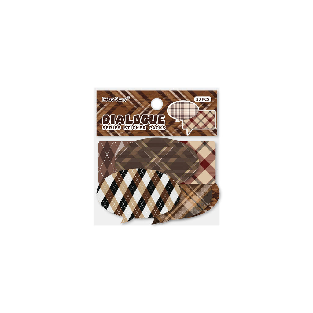 20 Pcs Grid Dialog Journal Stickers DHXL