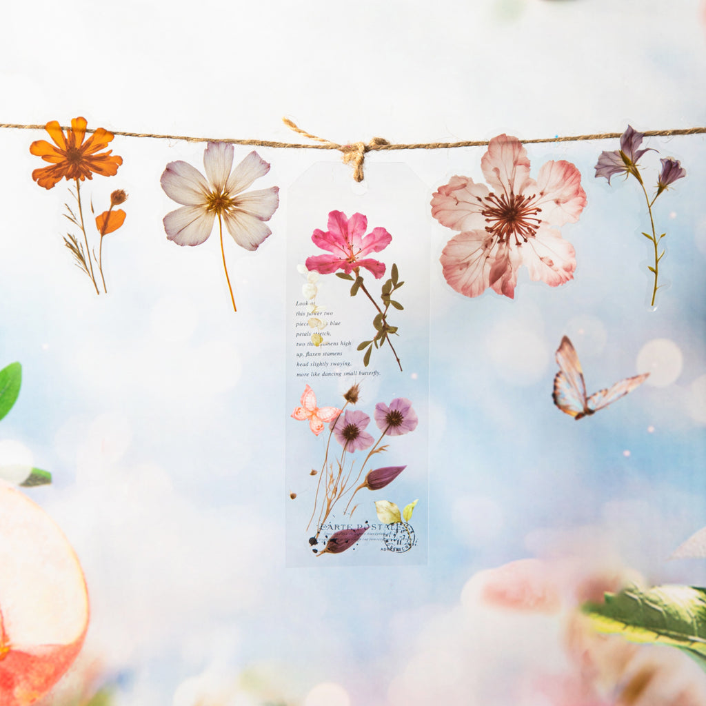 50 Pcs Pressed Flower PET Stickers LJDY