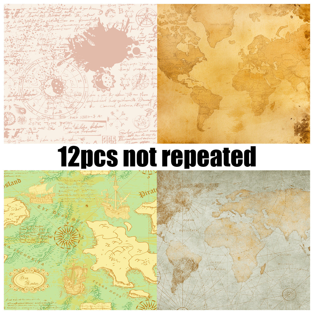 6 inch Vintage Letter Map Scrapbook Paper Pad PA731