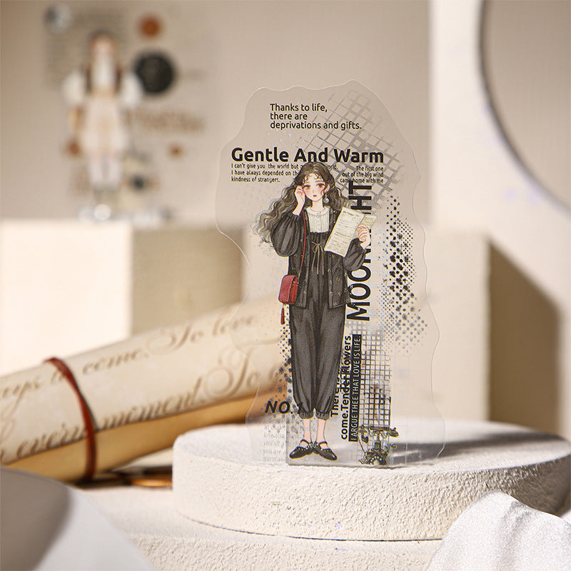 20 Pcs School Girl Collage PET Stickers JZR