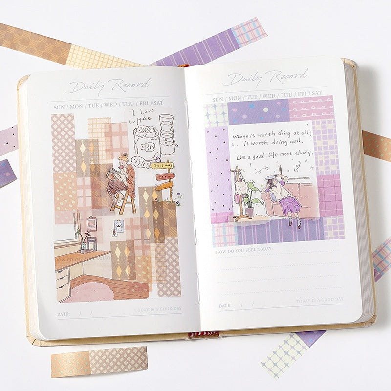 Retro Palette Geometric Grid Washi Tape - Forest