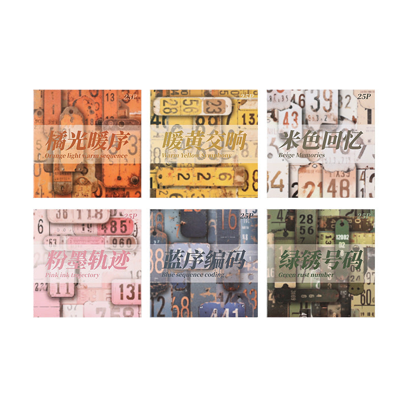 25 Pcs Vintage Number Label Cardstock Paper SZJG