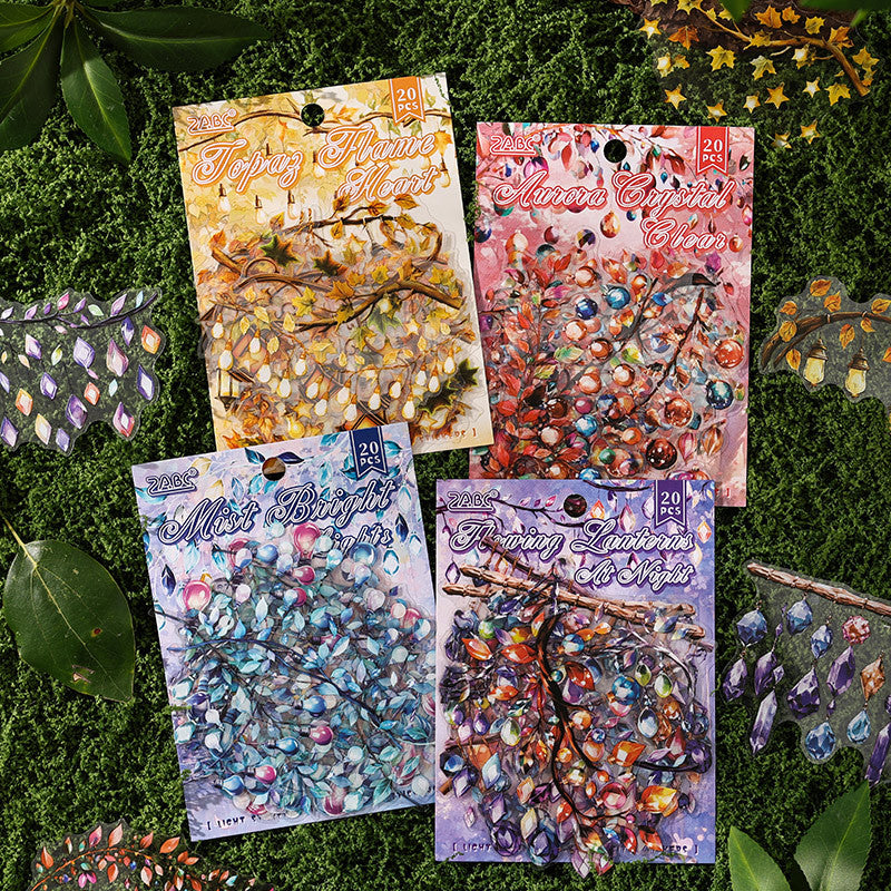 20 Pcs Night Light PET Stickers DHXC