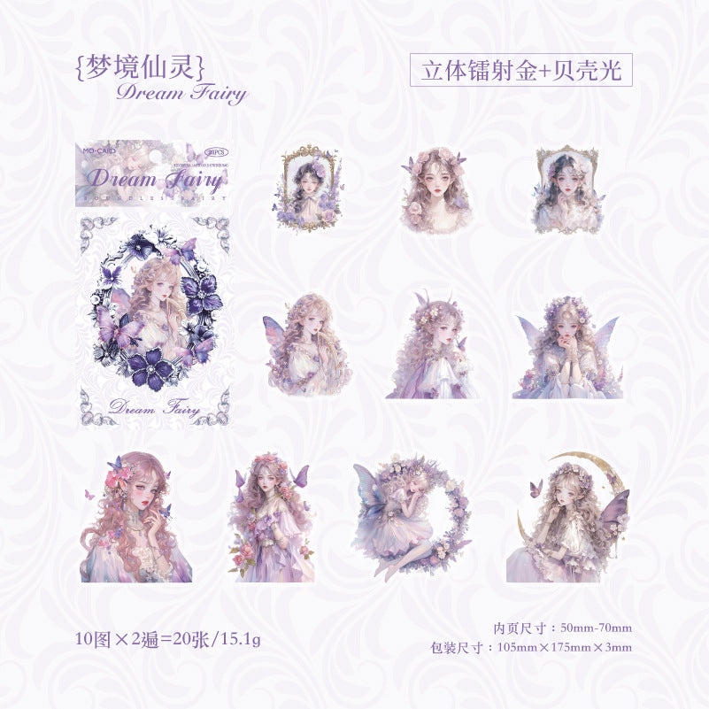 10 Pcs Fantasy Girl PET Stickers WJJL