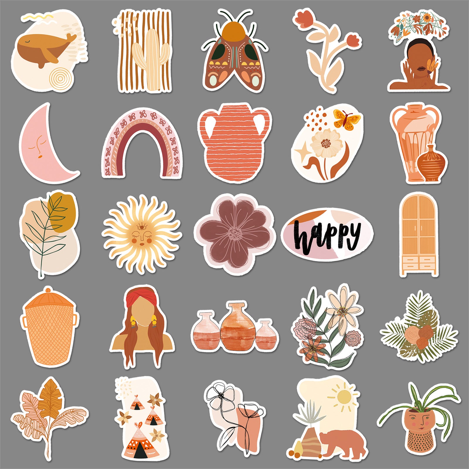 50PCS Boho Waterproof Vinyl Stickers BHO11
