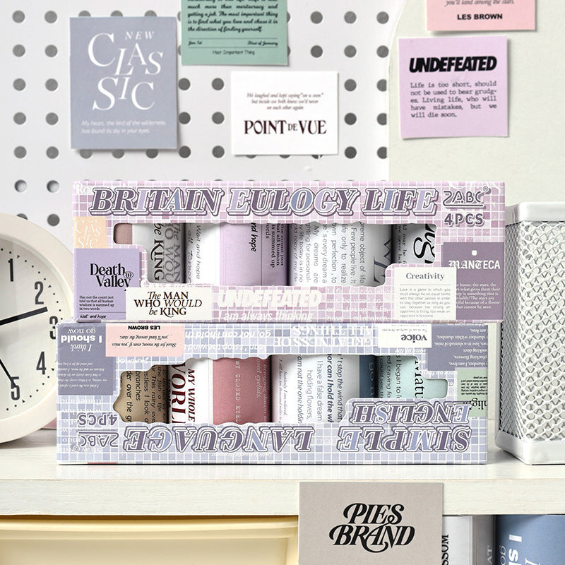 4 Rolls Words Quote Tape Set QYHY