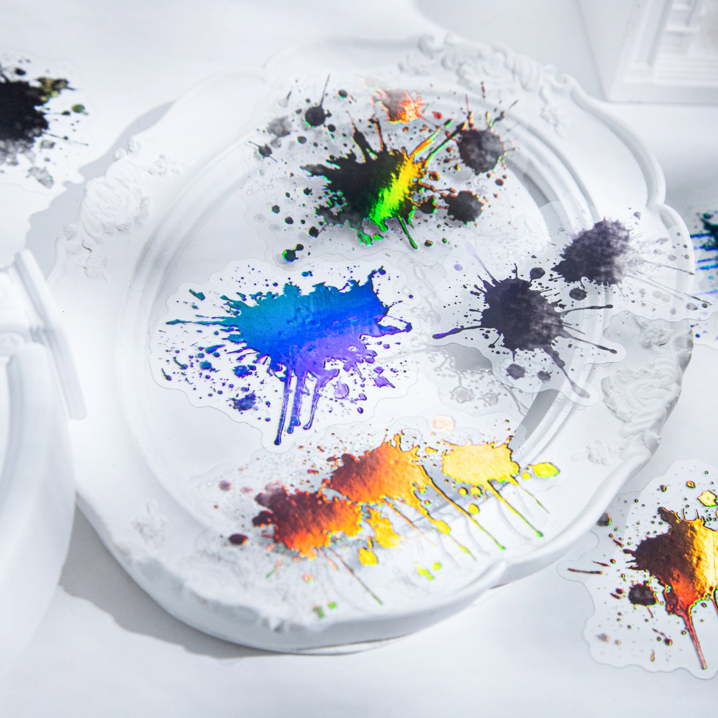 20 Pcs Black White Creative Journal PET Stickers HBHJ