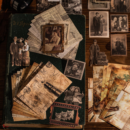 50 Pcs Old Memory Themed Junk Journal Stickers JYLSY