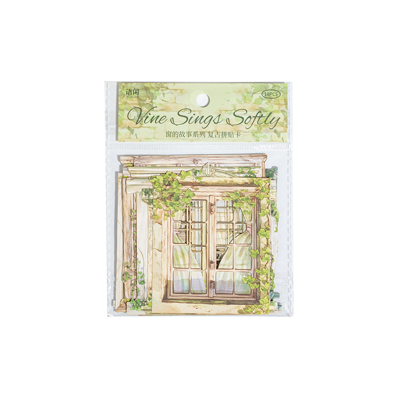 10 Pcs Windows Scrapbook Paper CDGS