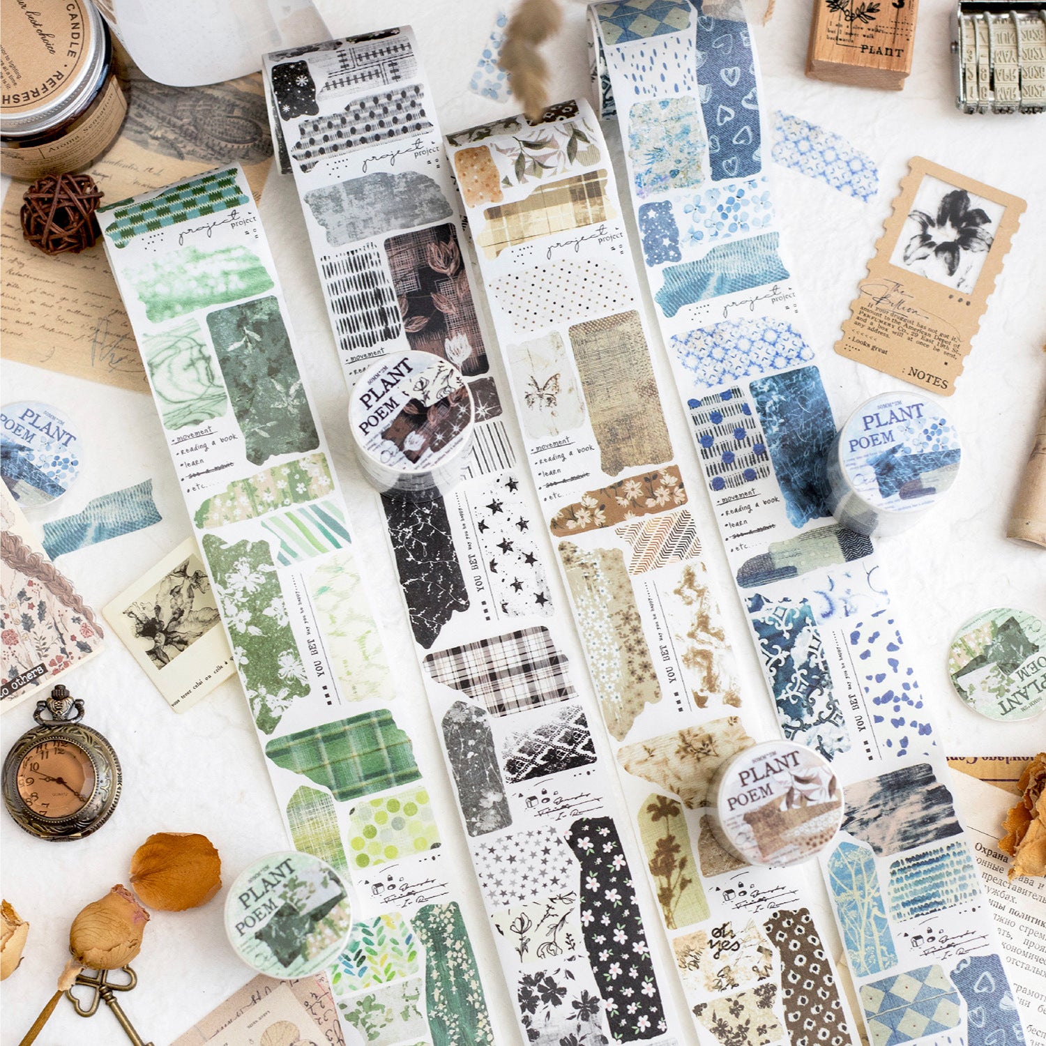 1 Roll Vintage Washi Stickers Tape CMDS