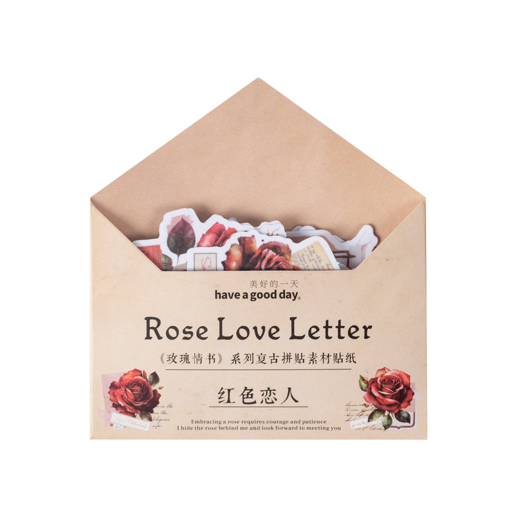 40 Pcs Rose Themed Washi Stickers MGQS