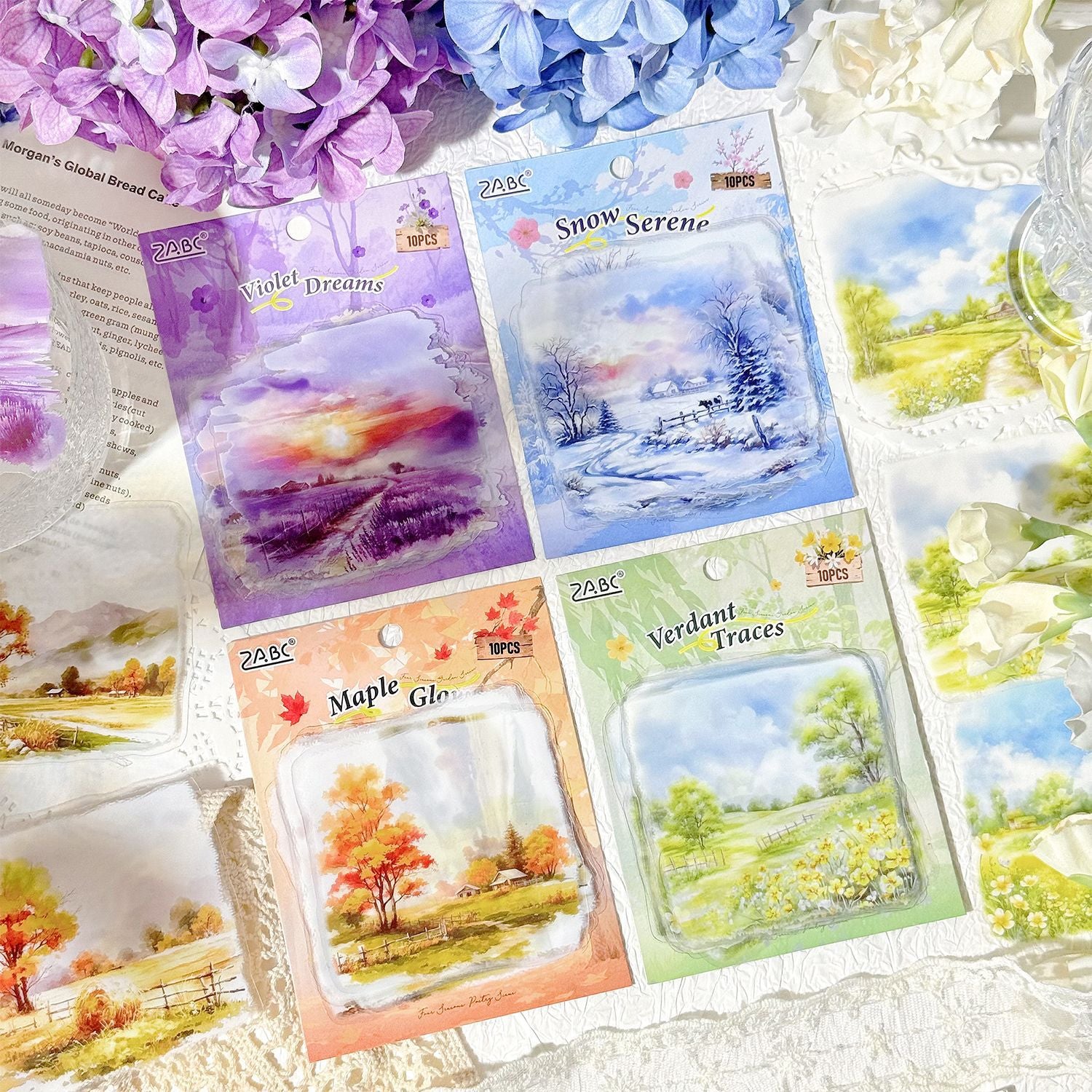 10 Pcs Seasonal Natural Landscape PET Stickers SJWY