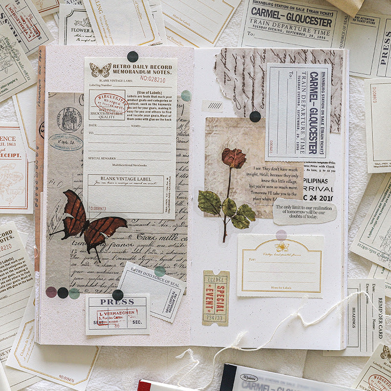 50 Pcs Vintage Notepad Scrapbook Paper GLST
