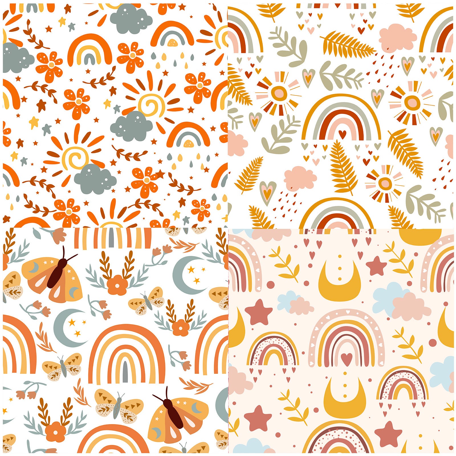 6 inch Boho Rainbow Scrapbook Paper Pad PA315
