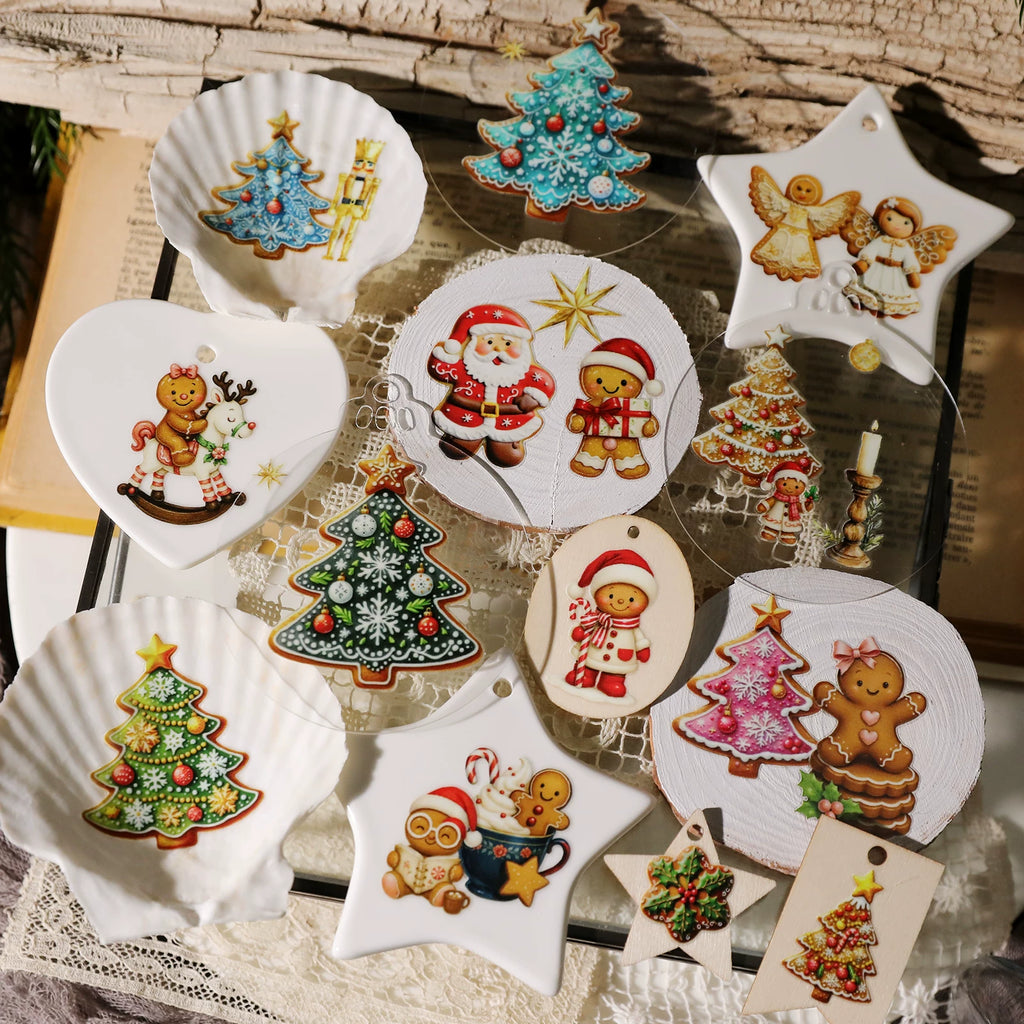 2 Sheets Waterproof Rub on Stickers - Christmas Tree