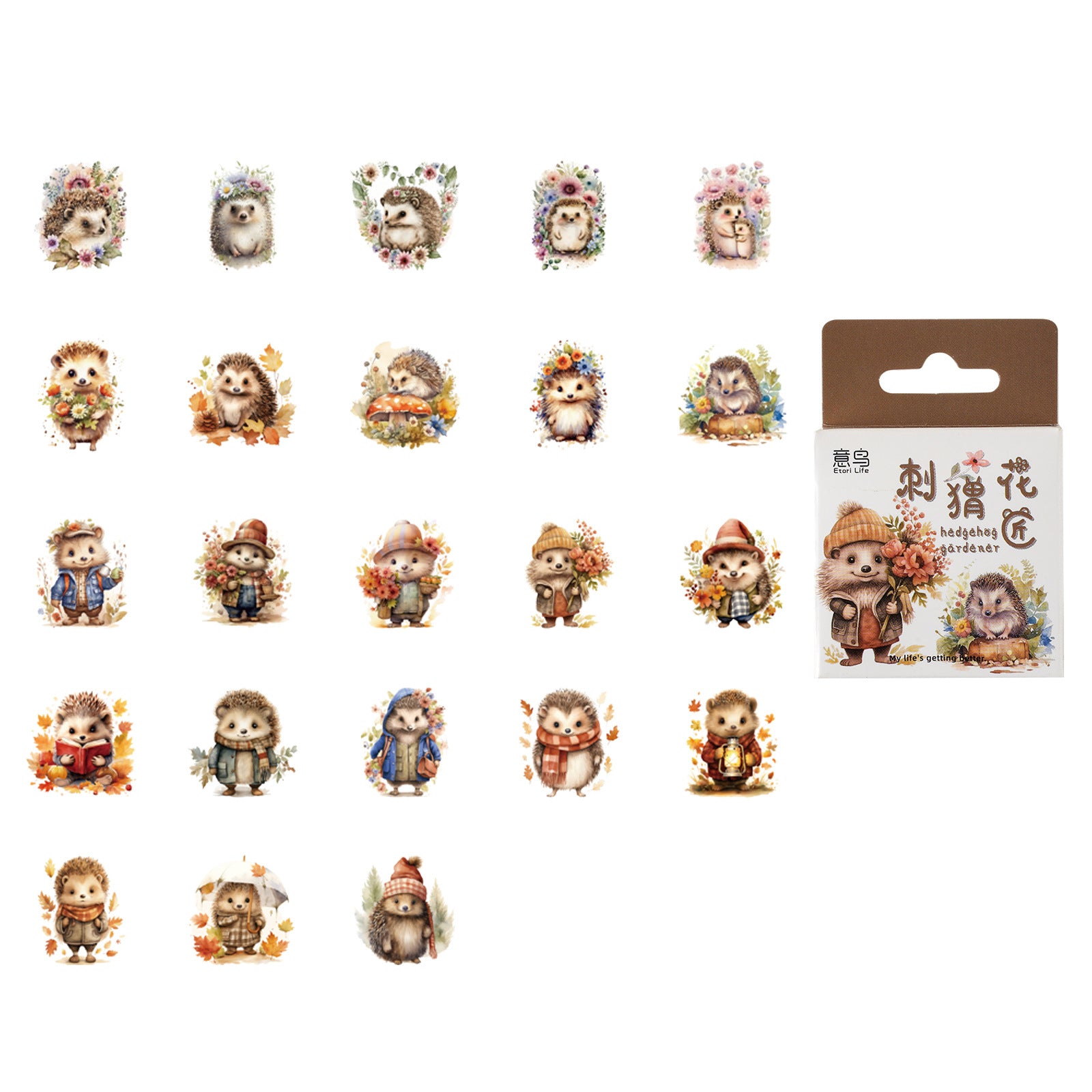 46 Pcs Hedgehog Stickers CWHJ