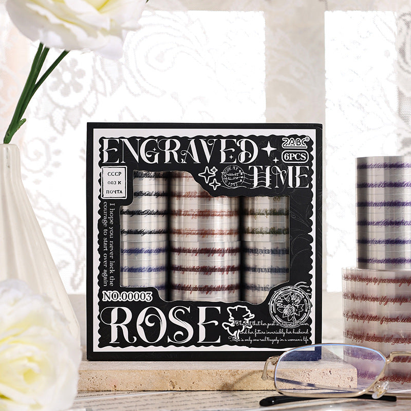 6 Rolls Quote Theme PET Tapes Set MKSG