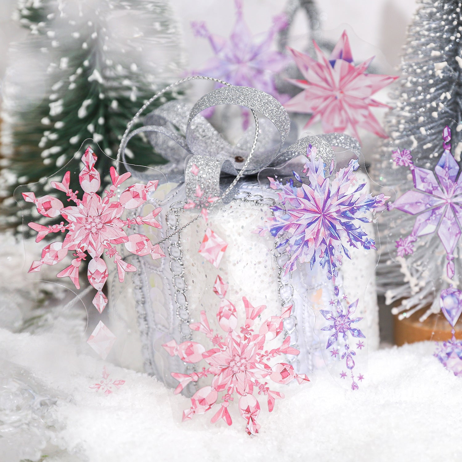 20 Pcs Snowflake PET Stickers BJYY