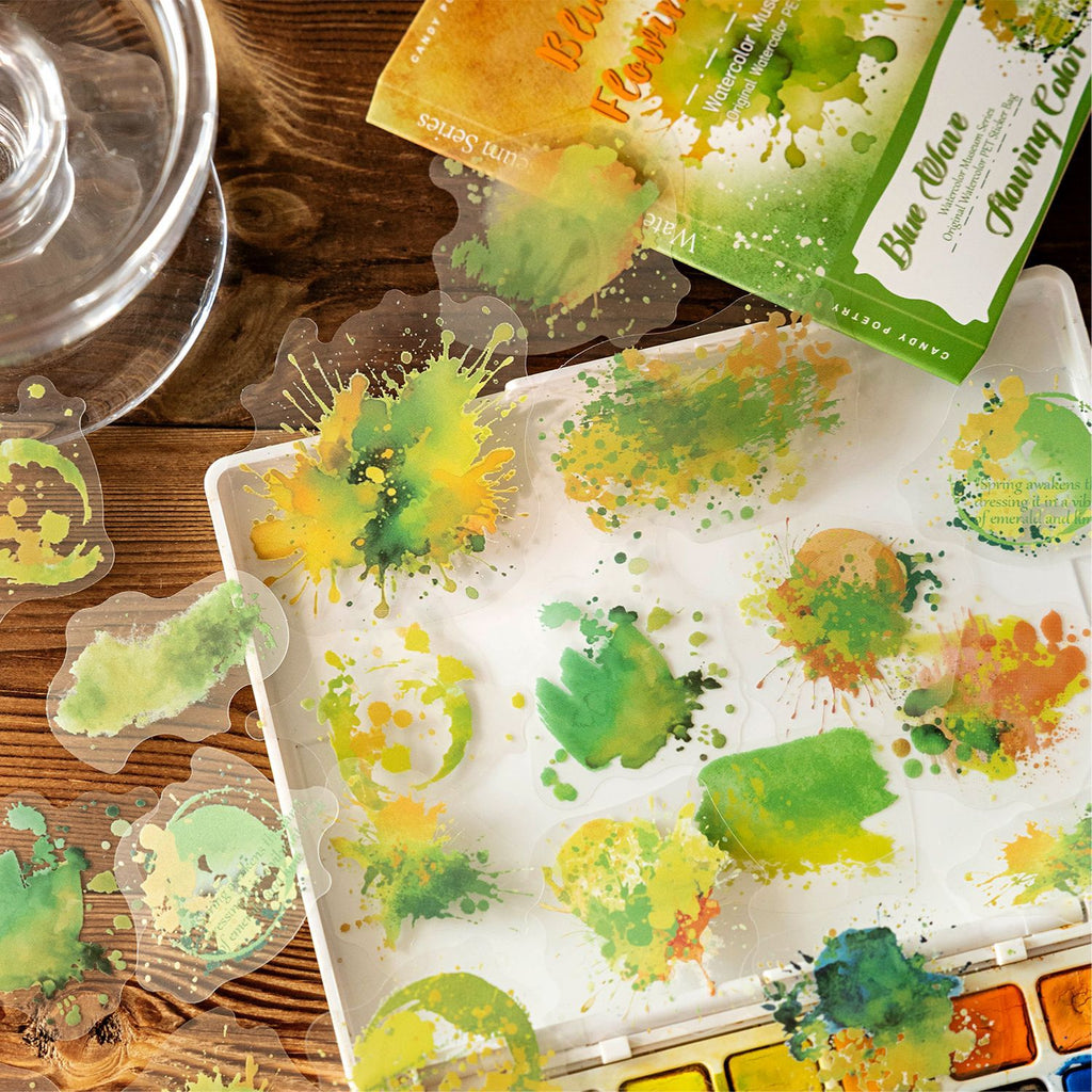 30 Pcs Paint Splash PET Stickers SCBWG