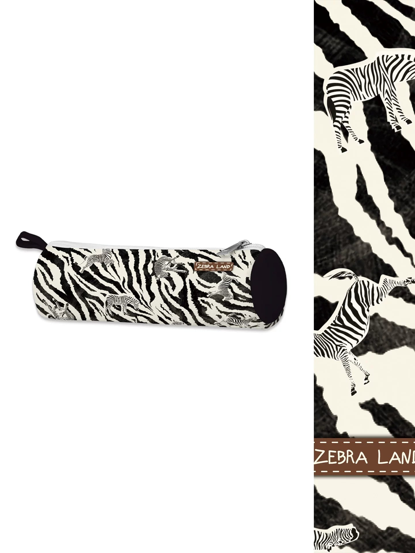 Zebra Paradise Artisan Canvas Barrel Pencil Case