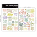 2 Sheets Waterproof Rub on Stickers - Easter Words