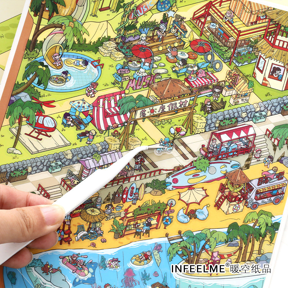 3D Resort Scene DIY Stickers Kit JRYYZ26