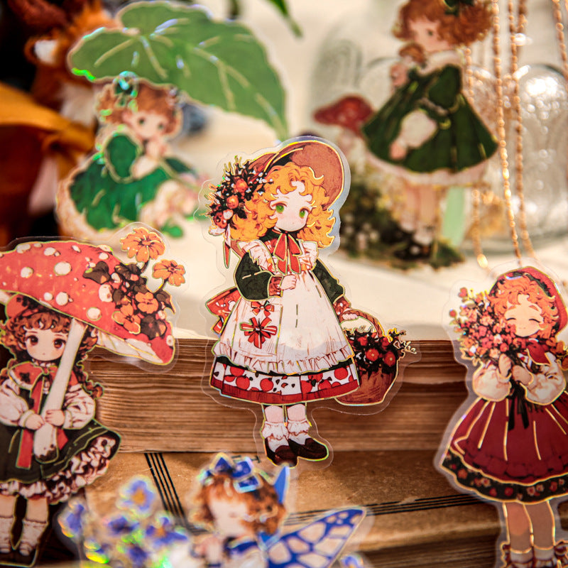 10 Pcs Fairy Girl PET Stickers THJC