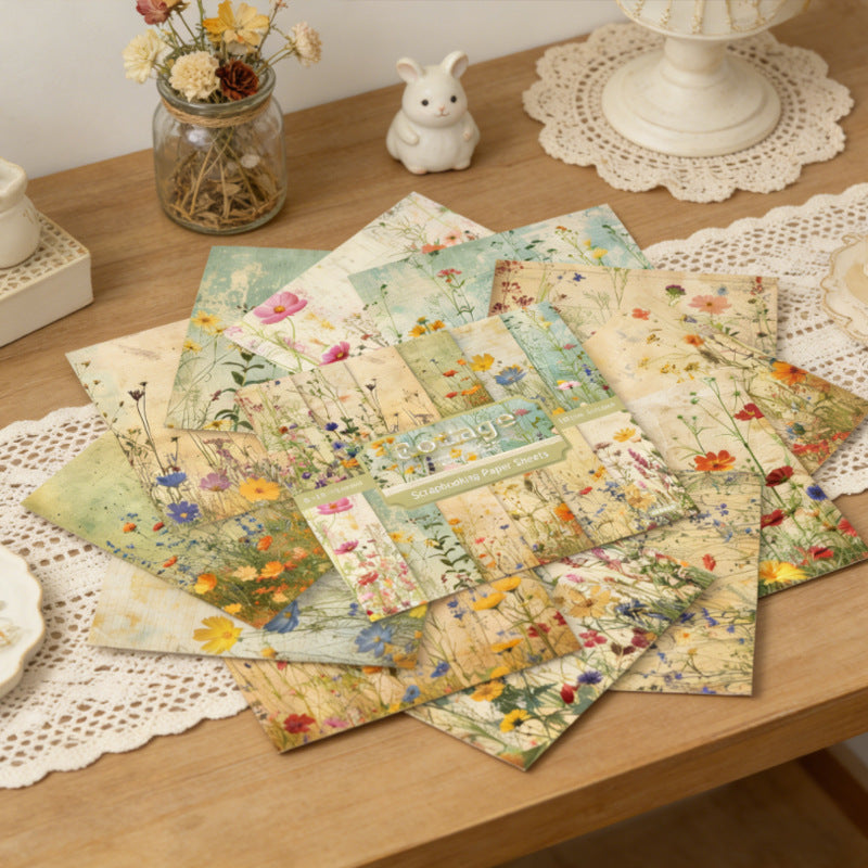 6 inch Vintage Floral Scrapbook Paper Pad SKP426